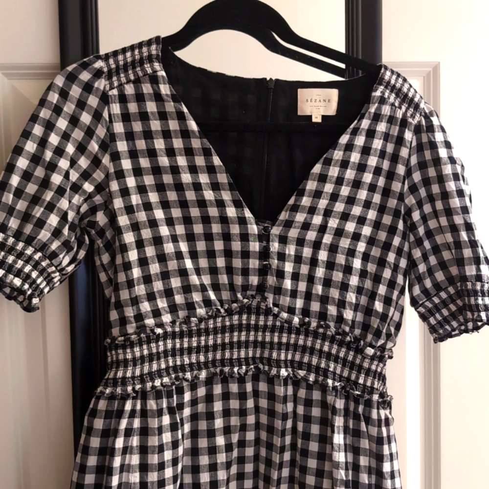 Sezane Sixtine Dress Gingham 38 M ❤️✨❤️